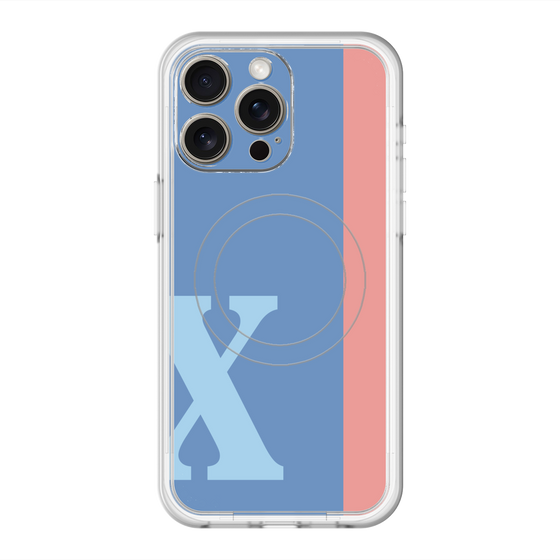 スリムプロテクションプレミアムケース with MagSafe［ オリジナル - initial color line - X blue ］