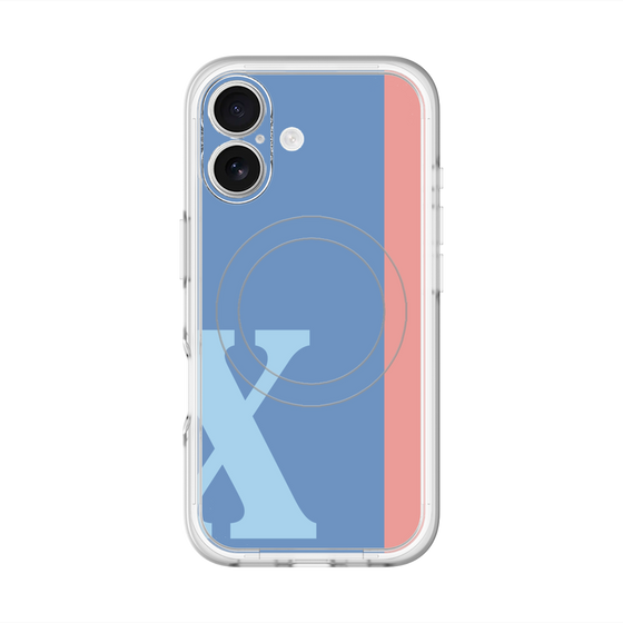 スリムプロテクションプレミアムケース with MagSafe［ オリジナル - initial color line - X blue ］