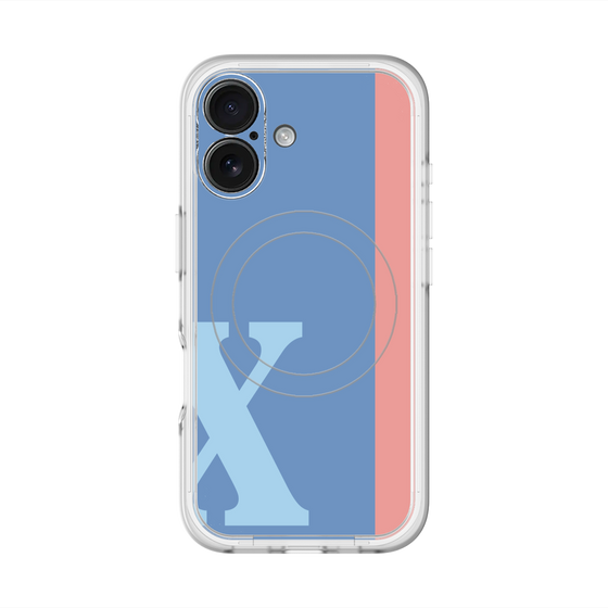 スリムプロテクションプレミアムケース with MagSafe［ オリジナル - initial color line - X blue ］