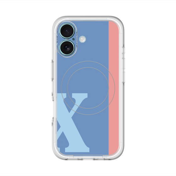 スリムプロテクションプレミアムケース with MagSafe［ オリジナル - initial color line - X blue ］