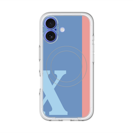 スリムプロテクションプレミアムケース with MagSafe［ オリジナル - initial color line - X blue ］