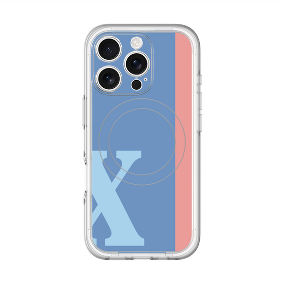 スリムプロテクションプレミアムケース with MagSafe［ オリジナル - initial color line - X blue ］