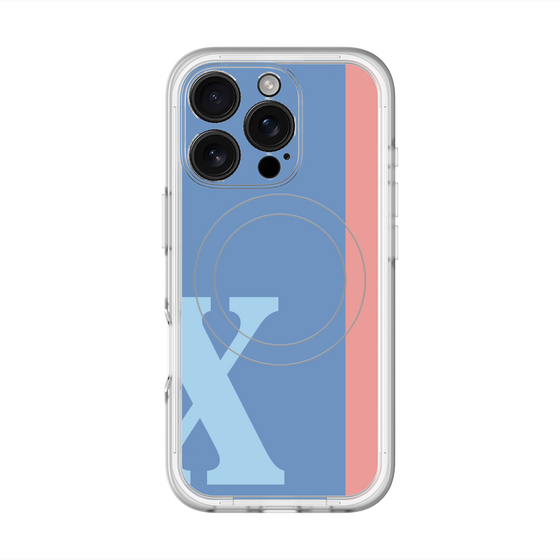 スリムプロテクションプレミアムケース with MagSafe［ オリジナル - initial color line - X blue ］