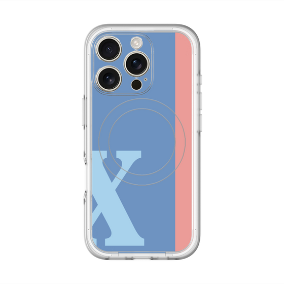スリムプロテクションプレミアムケース with MagSafe［ オリジナル - initial color line - X blue ］