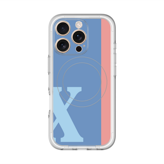スリムプロテクションプレミアムケース with MagSafe［ オリジナル - initial color line - X blue ］