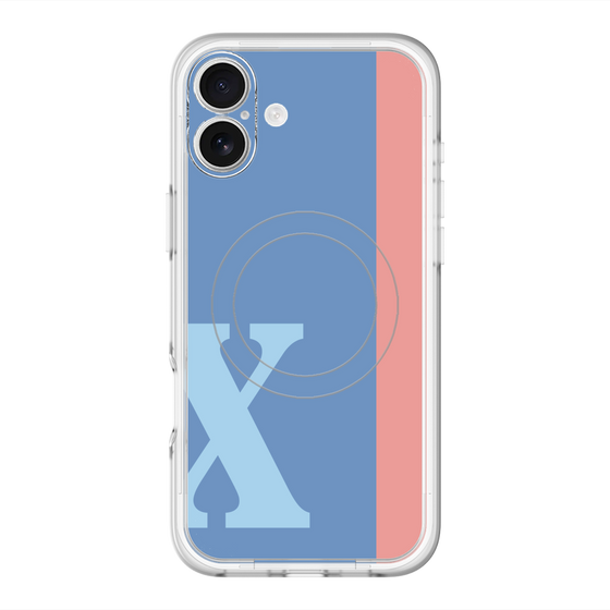 スリムプロテクションプレミアムケース with MagSafe［ オリジナル - initial color line - X blue ］