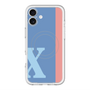 スリムプロテクションプレミアムケース with MagSafe［ オリジナル - initial color line - X blue ］