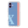 スリムプロテクションプレミアムケース with MagSafe［ オリジナル - initial color line - X blue ］