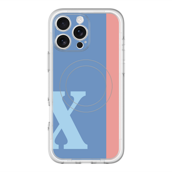 スリムプロテクションプレミアムケース with MagSafe［ オリジナル - initial color line - X blue ］