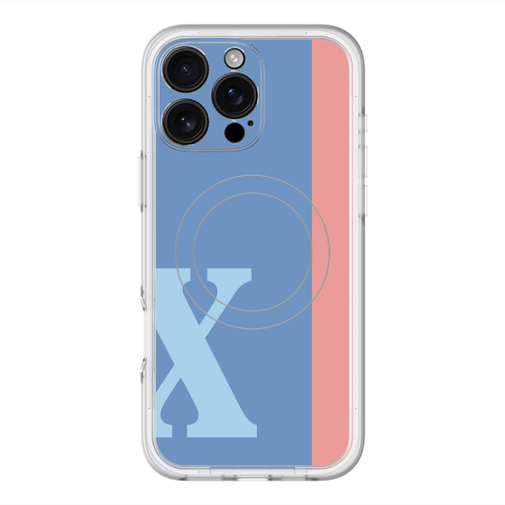 スリムプロテクションプレミアムケース with MagSafe［ オリジナル - initial color line - X blue ］