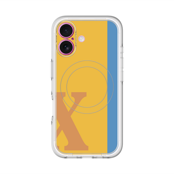 スリムプロテクションプレミアムケース with MagSafe［ オリジナル - initial color line - X orange ］