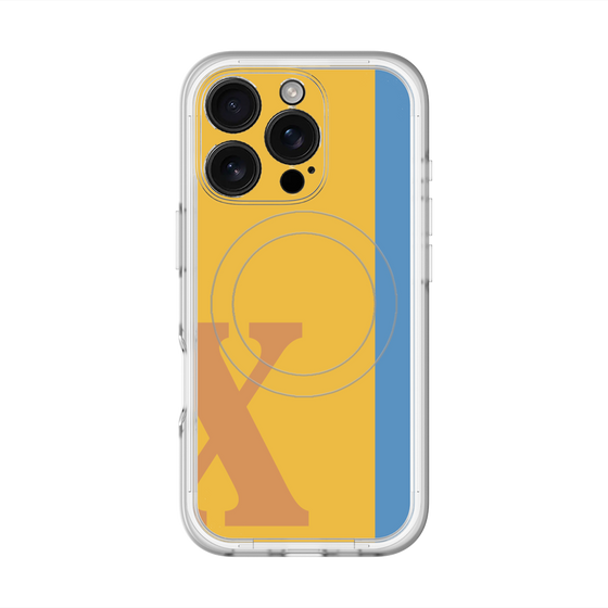 スリムプロテクションプレミアムケース with MagSafe［ オリジナル - initial color line - X orange ］