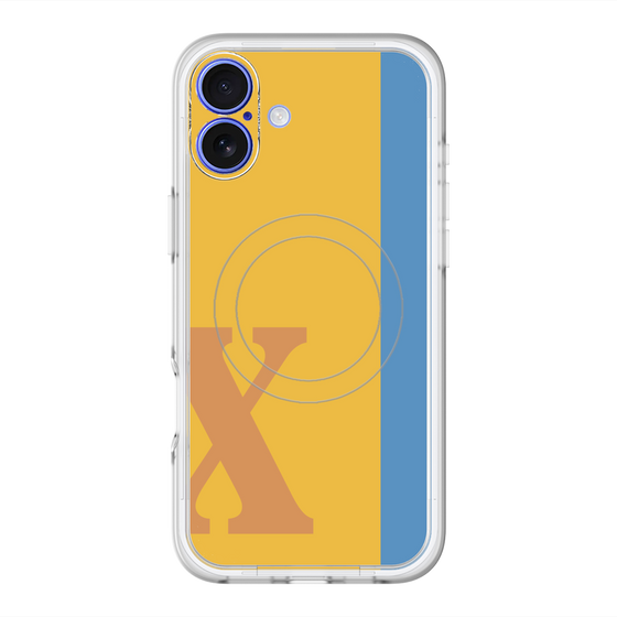 スリムプロテクションプレミアムケース with MagSafe［ オリジナル - initial color line - X orange ］