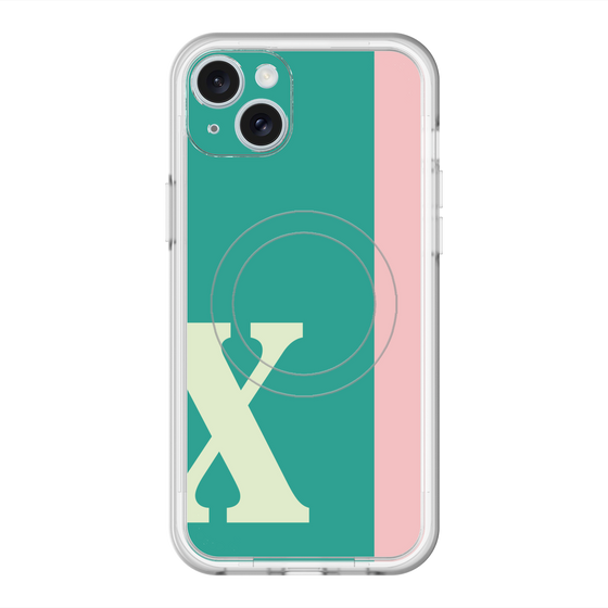 スリムプロテクションプレミアムケース with MagSafe［ オリジナル - initial color line - X green ］