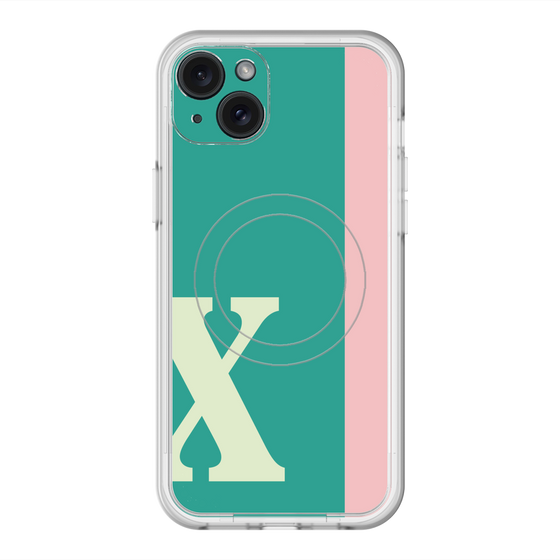 スリムプロテクションプレミアムケース with MagSafe［ オリジナル - initial color line - X green ］