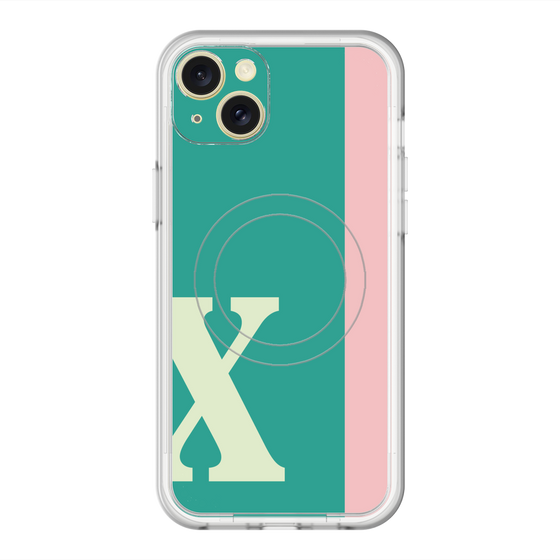 スリムプロテクションプレミアムケース with MagSafe［ オリジナル - initial color line - X green ］