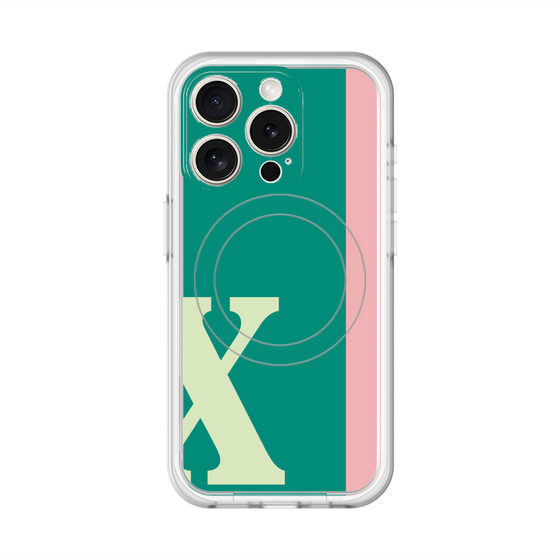 スリムプロテクションプレミアムケース with MagSafe［ オリジナル - initial color line - X green ］