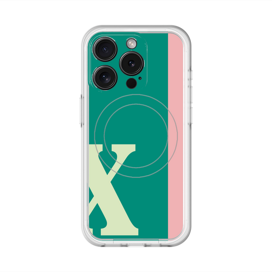 スリムプロテクションプレミアムケース with MagSafe［ オリジナル - initial color line - X green ］