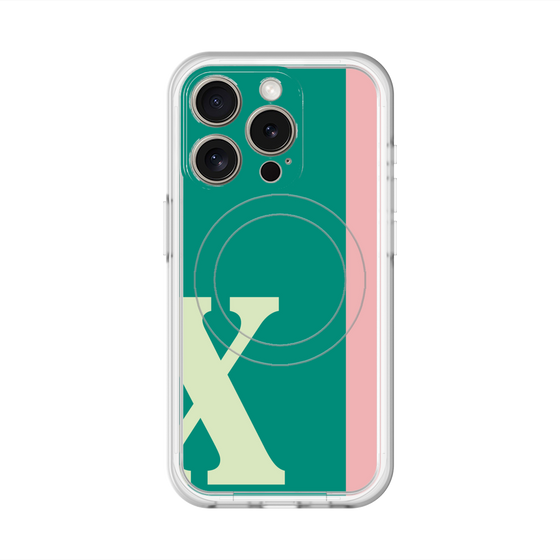 スリムプロテクションプレミアムケース with MagSafe［ オリジナル - initial color line - X green ］