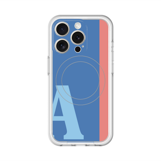 スリムプロテクションプレミアムケース with MagSafe［ オリジナル - initial color line - A blue ］
