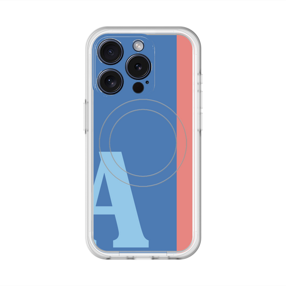 スリムプロテクションプレミアムケース with MagSafe［ オリジナル - initial color line - A blue ］