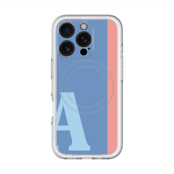 スリムプロテクションプレミアムケース with MagSafe［ オリジナル - initial color line - A blue ］