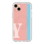 スリムプロテクションプレミアムケース with MagSafe［ オリジナル - initial color line - Y pink ］