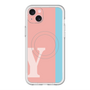 スリムプロテクションプレミアムケース with MagSafe［ オリジナル - initial color line - Y pink ］