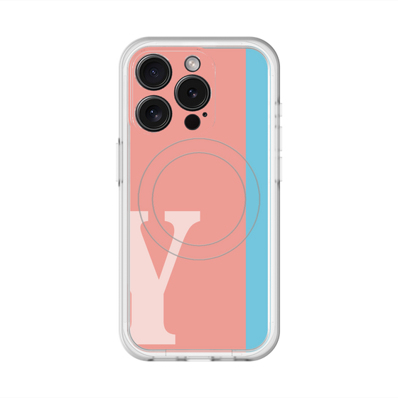 スリムプロテクションプレミアムケース with MagSafe［ オリジナル - initial color line - Y pink ］