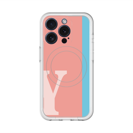 スリムプロテクションプレミアムケース with MagSafe［ オリジナル - initial color line - Y pink ］