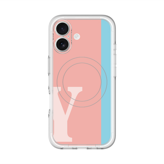 スリムプロテクションプレミアムケース with MagSafe［ オリジナル - initial color line - Y pink ］