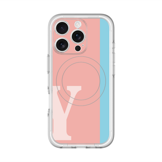 スリムプロテクションプレミアムケース with MagSafe［ オリジナル - initial color line - Y pink ］
