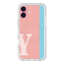 スリムプロテクションプレミアムケース with MagSafe［ オリジナル - initial color line - Y pink ］