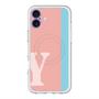 スリムプロテクションプレミアムケース with MagSafe［ オリジナル - initial color line - Y pink ］