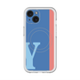 スリムプロテクションプレミアムケース with MagSafe［ オリジナル - initial color line - Y blue ］