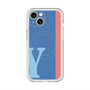 スリムプロテクションプレミアムケース with MagSafe［ オリジナル - initial color line - Y blue ］