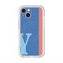 スリムプロテクションプレミアムケース with MagSafe［ オリジナル - initial color line - Y blue ］
