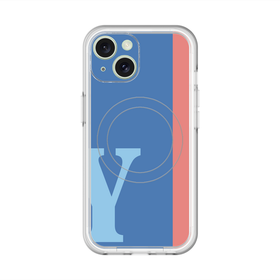 スリムプロテクションプレミアムケース with MagSafe［ オリジナル - initial color line - Y blue ］