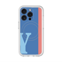 スリムプロテクションプレミアムケース with MagSafe［ オリジナル - initial color line - Y blue ］