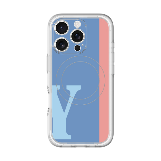 スリムプロテクションプレミアムケース with MagSafe［ オリジナル - initial color line - Y blue ］