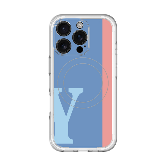 スリムプロテクションプレミアムケース with MagSafe［ オリジナル - initial color line - Y blue ］