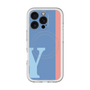 スリムプロテクションプレミアムケース with MagSafe［ オリジナル - initial color line - Y blue ］
