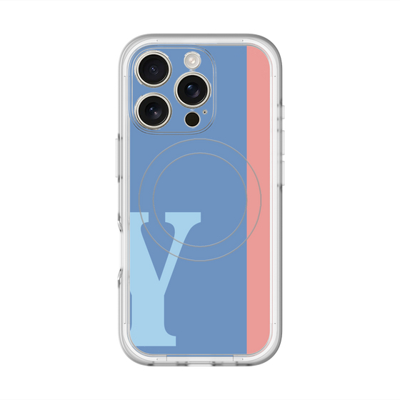 スリムプロテクションプレミアムケース with MagSafe［ オリジナル - initial color line - Y blue ］