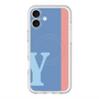 スリムプロテクションプレミアムケース with MagSafe［ オリジナル - initial color line - Y blue ］