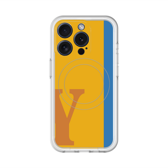 スリムプロテクションプレミアムケース with MagSafe［ オリジナル - initial color line - Y orange ］