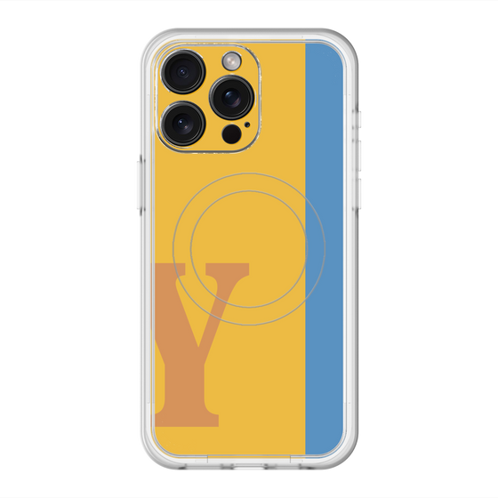 スリムプロテクションプレミアムケース with MagSafe［ オリジナル - initial color line - Y orange ］