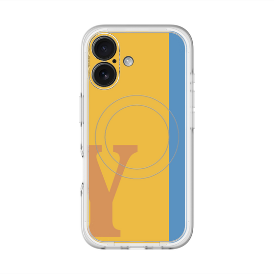 スリムプロテクションプレミアムケース with MagSafe［ オリジナル - initial color line - Y orange ］