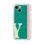 スリムプロテクションプレミアムケース with MagSafe［ オリジナル - initial color line - Y green ］
