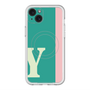 スリムプロテクションプレミアムケース with MagSafe［ オリジナル - initial color line - Y green ］