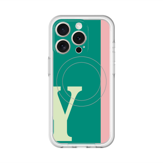 スリムプロテクションプレミアムケース with MagSafe［ オリジナル - initial color line - Y green ］